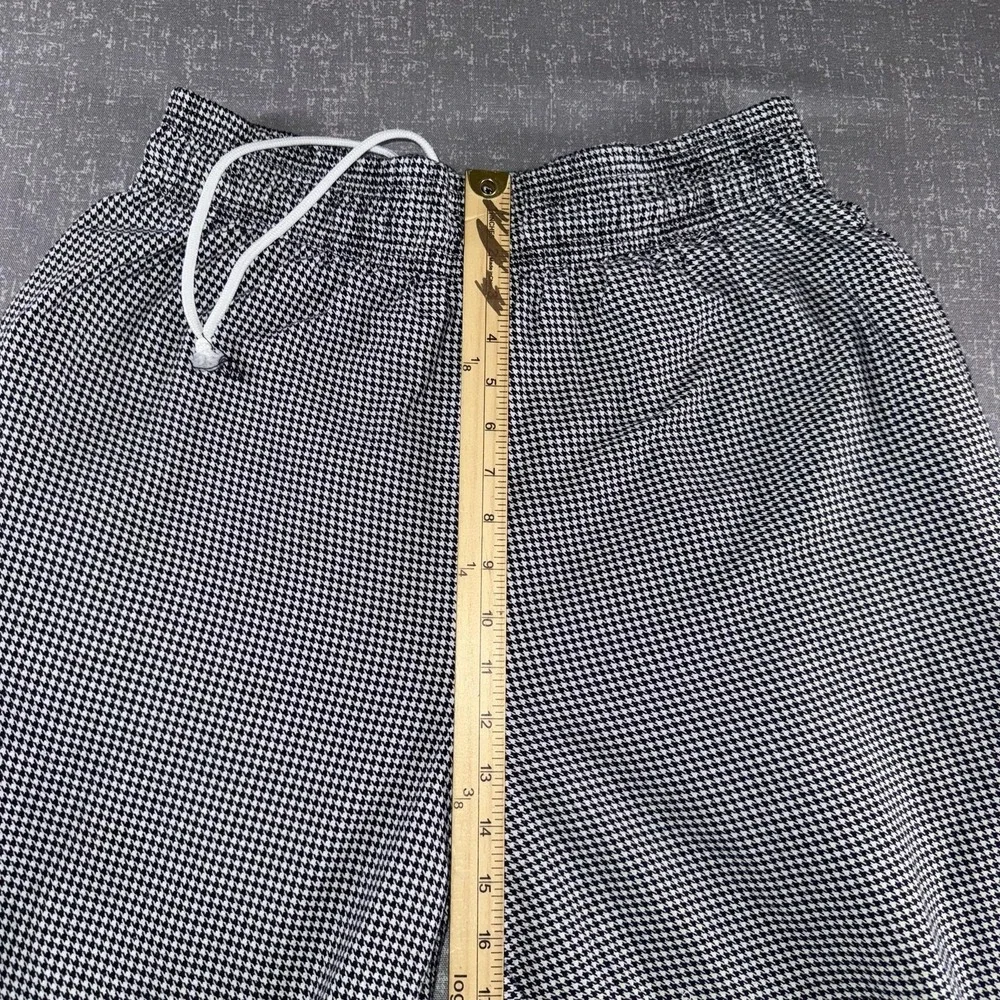 Uncommon Threads Pants Mens Large Black White Houndstooth Chef Elastic Waist